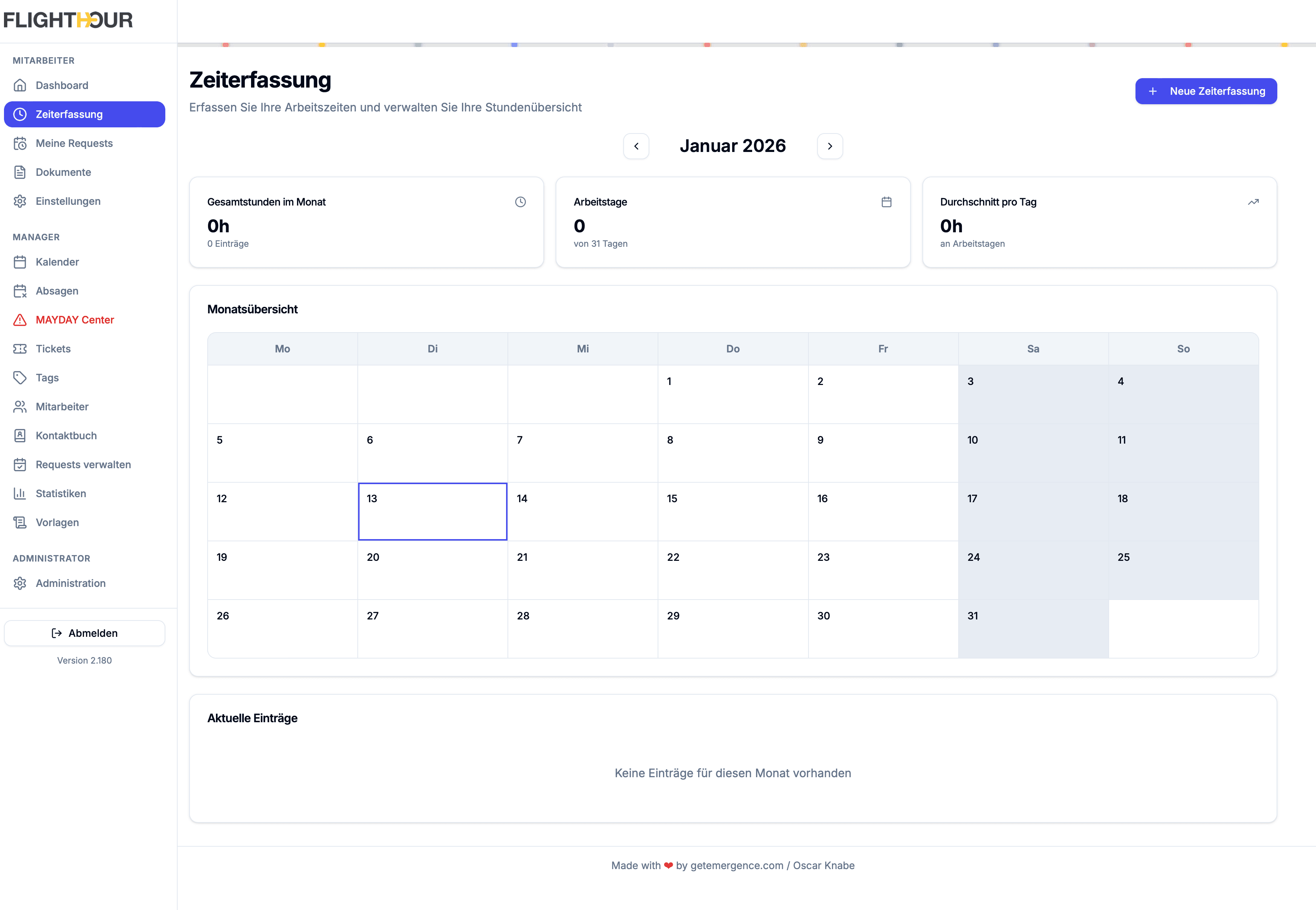 FLIGHTHOUR Employee Portal